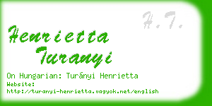 henrietta turanyi business card