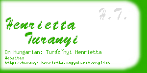 henrietta turanyi business card